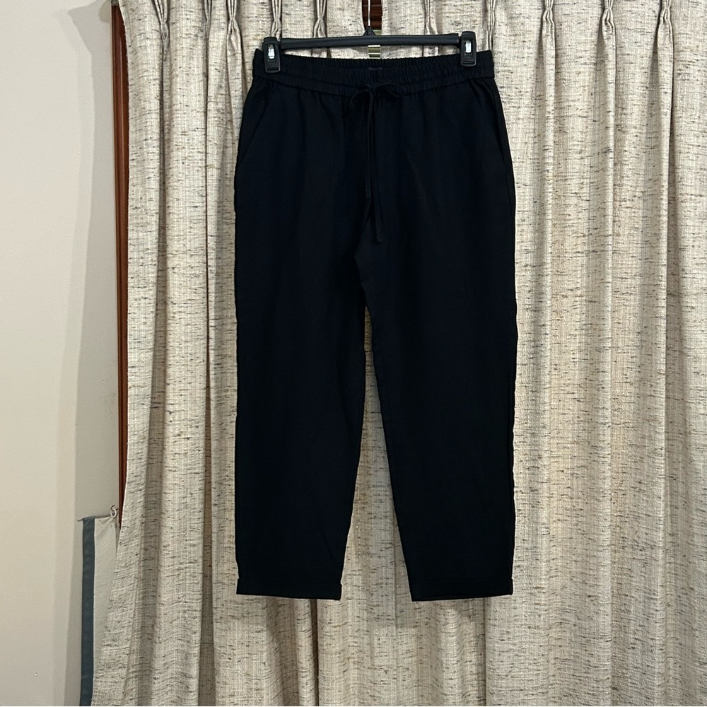 J. Crew Factory Linen & Cotton Blend Drawstring Ankle Pants - 10
